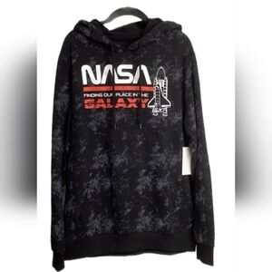NASA men's Hybrid Apparel Black Graphic Hoodie Size Medium NWT